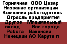 Горничная. ООО Цезар › Название организации ­ Компания-работодатель › Отрасль предприятия ­ Другое › Минимальный оклад ­ 1 - Все города Работа » Вакансии   . Ненецкий АО,Харута п.